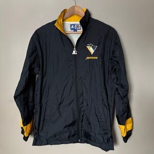 Vintage 90s STARTER Pittsburgh Penguins jacket windbreaker hockey PENS sz L EUC
